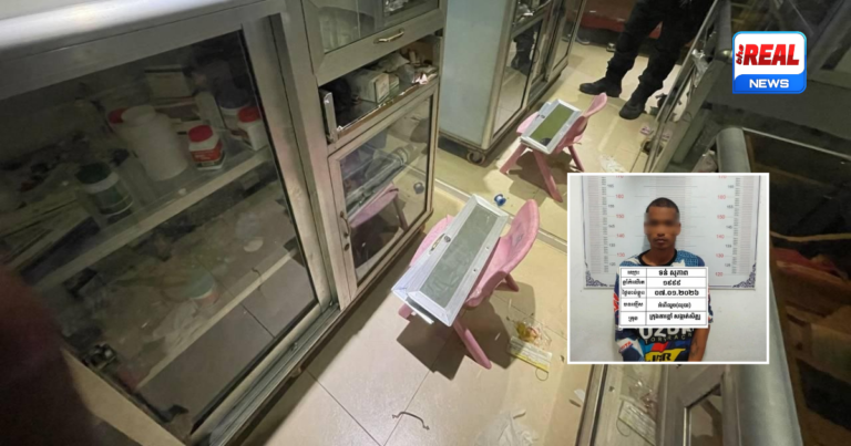 ទុកកន្លែងលក់ថ្នាំចោលមួយភ្លែតទៅយកកូន ត្រូវចោរចូលលួចលុយអាប់បានសម្រេច តែម្ចាស់មកទាន់ចាប់ខ្លួនប្រគល់ឲ្យនគរបាលក្រុងតាខ្មៅ